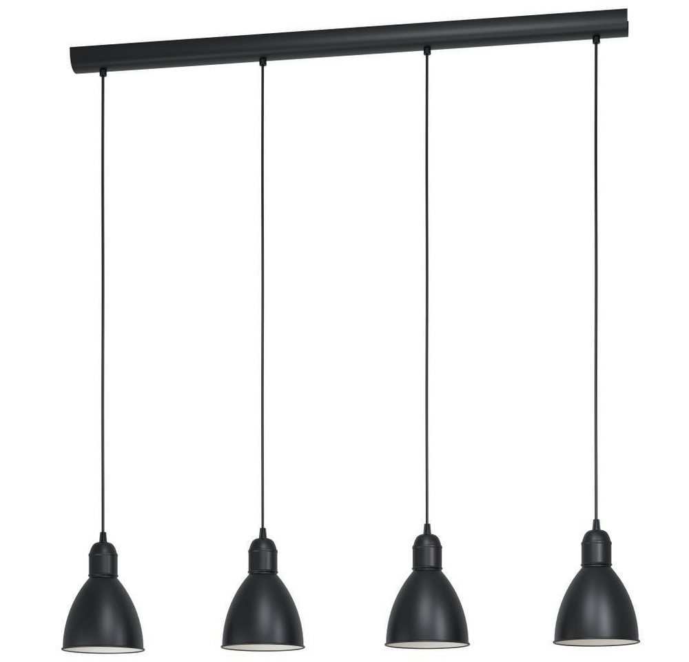 EGLO Pendelleuchte PRIDDY Hängeleuchte, Pendellampe, Stahl, schwarz, E27, Industrial, ohne Leuchtmittel, Wohnzimmerlampe, Esszimmerlampe, 4 flammig, Vintage, 11 – Bild 4 von 5