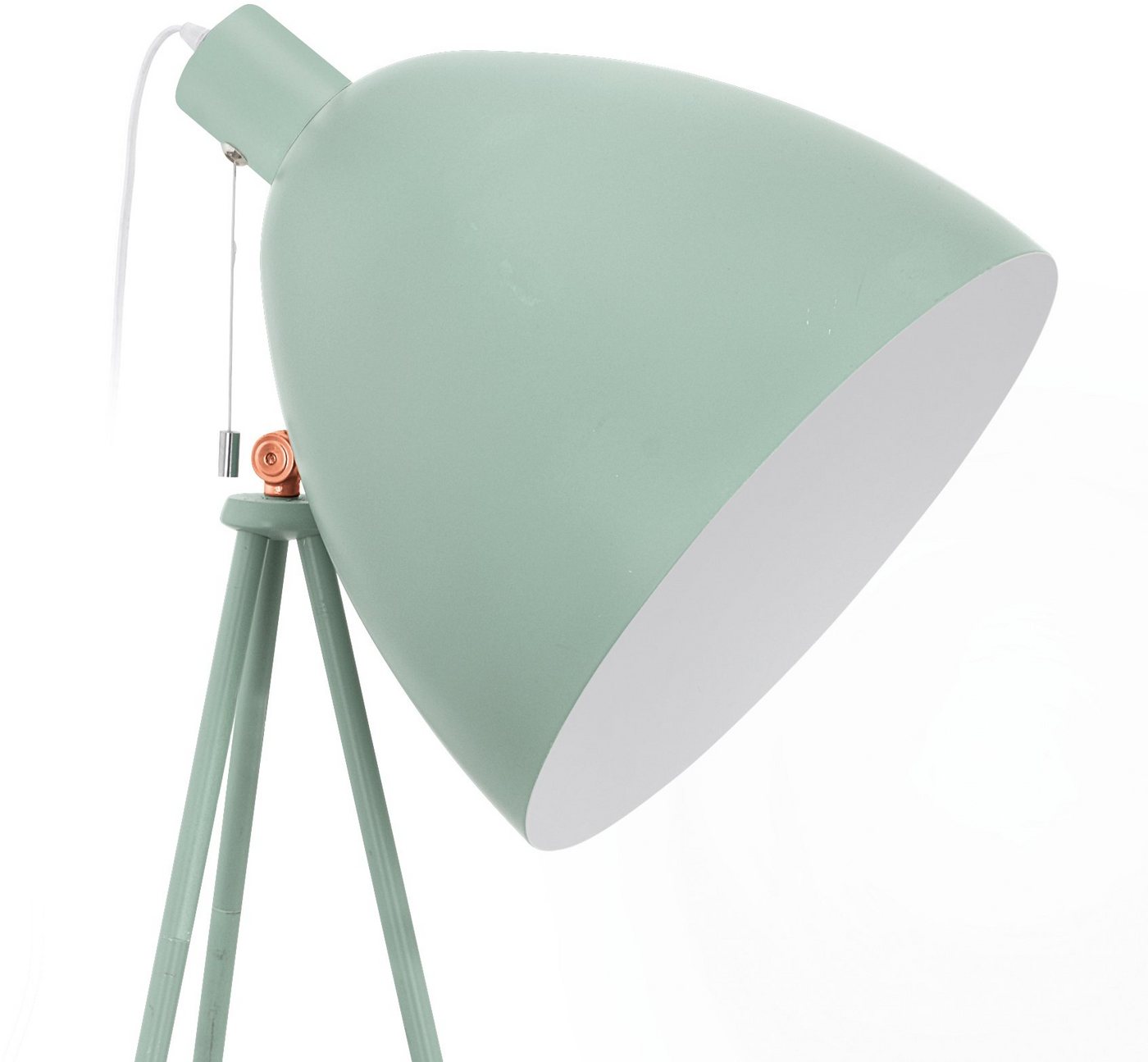 EGLO Stehlampe DUNDEE, ohne Leuchtmittel, Vintage Stehleuchte, Standleuchte Stahl, mintgrün, E27, Zugschalter – Bild 3 von 5