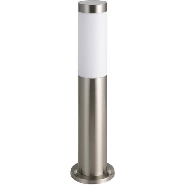 EGLO Stehlampe Helsinki Stehlampe, Außenleuchte, silber, weiß, E27, IP44, Lampe, ohne Leuchtmittel, Stehleuchte - H45 x Ø7,5 cm - edelstahl - 1X12W exkl.