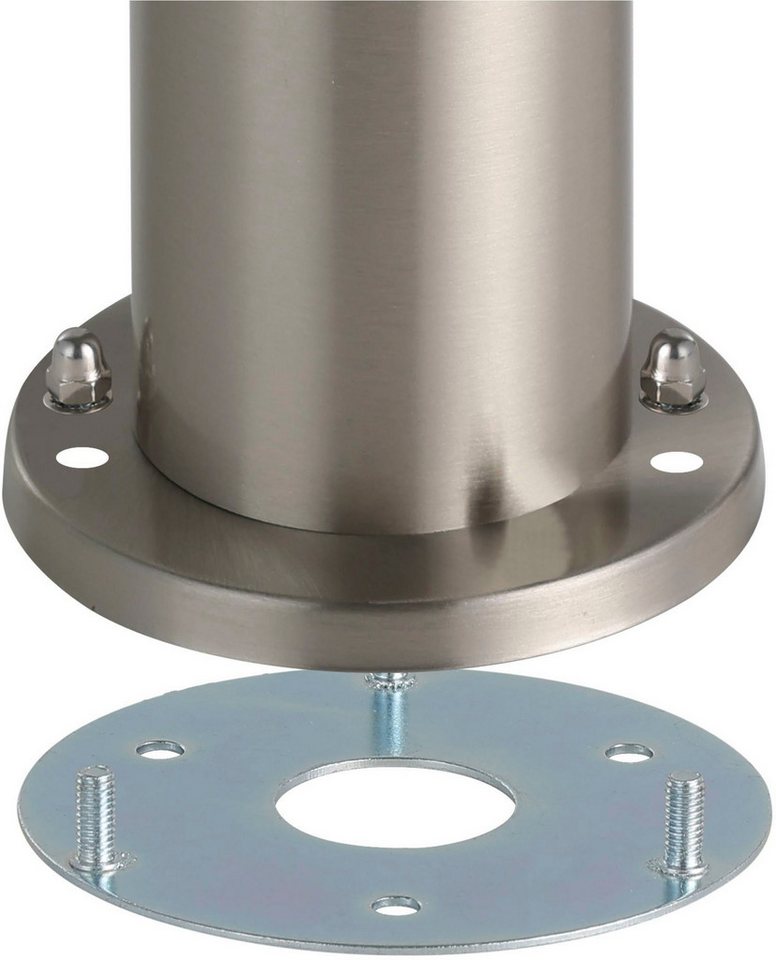 EGLO Stehlampe Helsinki Stehlampe, Außenleuchte, silber, weiß, E27, IP44, Lampe, ohne Leuchtmittel, Stehleuchte - H45 x Ø7,5 cm - edelstahl - 1X12W exkl. – Bild 4 von 5