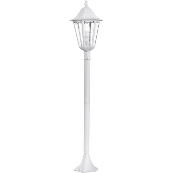 EGLO Stehlampe Navedo Außen-Stehlmape, Außenlampe, Aluguss und Glas, E27, IP44, Lampe, ohne Leuchtmittel, Stehleuchte - H120 x Ø23 cm - weiß - 1X60W exkl.