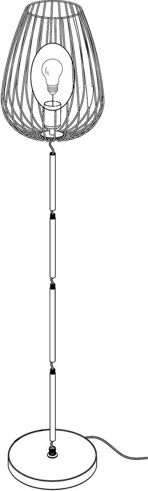 EGLO Stehlampe NEWTOWN Stehleuchte, schwarz, Stahl, E27, Schalter, ohne Leuchtmittel, Schlicht, Vintage, Retro, Wohnzimmer, Schlafzimmer, 159,5x27,5x23cm – Bild 2 von 5