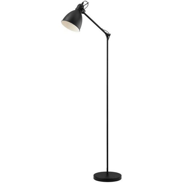EGLO Stehlampe PRIDDY Stehleuchte, Standleuchte, Stahl, schwarz, E27, Industrial, ohne Leuchtmittel, Wohnzimmerlampe, Esszimmer, 1 flammig, Retro, Vintage, 137x