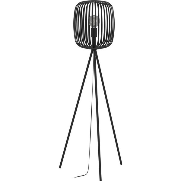 EGLO Stehlampe Stehleuchte ROMAZZINA, exkl. E27, Stahl, Stehlampe, Ein-/Ausschalter, ohne Leuchtmittel, Stativ Standleuchte, Dreibein, 140,5x32,5cm, Wohnzimmerl