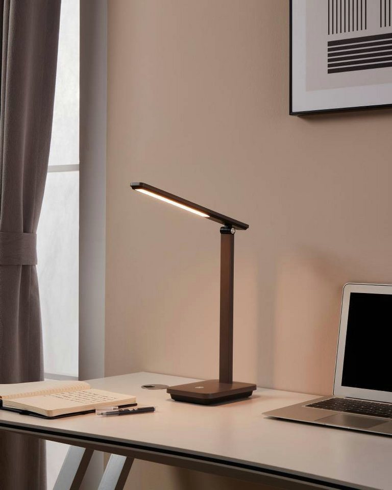 EGLO Tischleuchte INIESTA LED Tischlampe, Touchsensor, dimmbar, USB, Dimmer, Dimmfunktion, Ein-/Ausschalter, USB-Ladefunktion, mehrere Helligkeitsstufen, LED fe – Bild 2 von 5