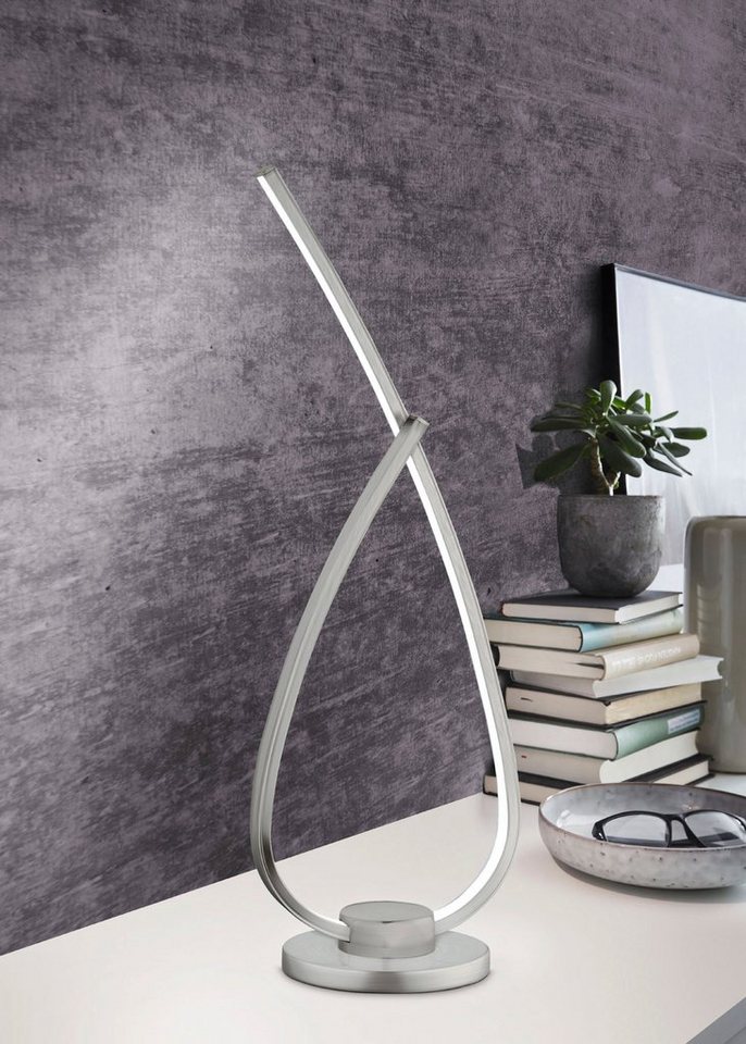 EGLO Tischleuchte PALOZZA 1, LED fest integriert, Warmweiß, Tischleuchte in nickel aus Alu - 11W - Warmweiß – Bild 2 von 3