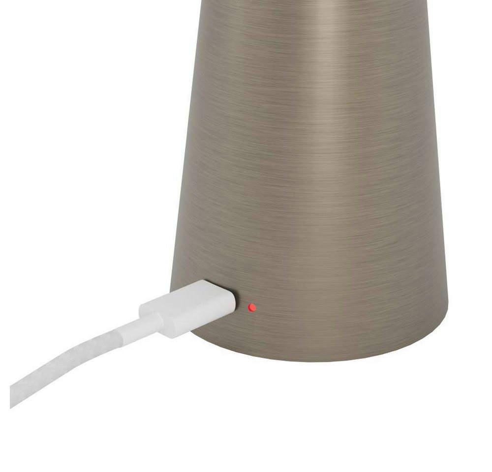 EGLO Tischleuchte PICCOLA, Ein-/Ausschalter, USB-Anschluss mit Ladefunktion, LED fest integriert, warmweiß - kaltweiß, dimmbare Nachttischlampe, Metall, Lampe f – Bild 4 von 5