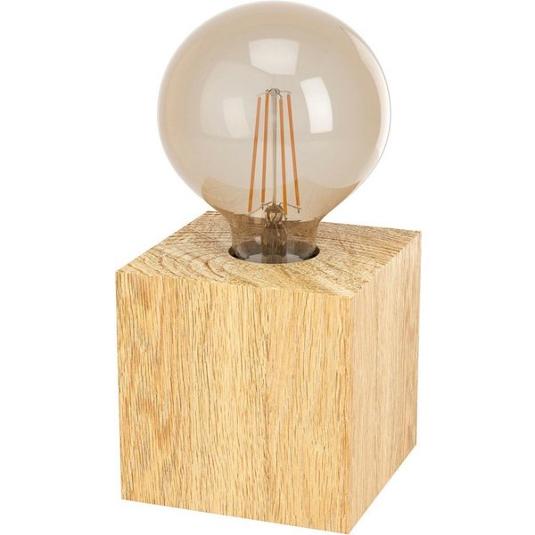EGLO Tischleuchte PRESTWICK 2, ohne Leuchtmittel, Leuchtmittel wechselbar, Nachttischlampe, Deko, wohnlich, Schalter am Kabel, 9,5x9,5x9,5 cm