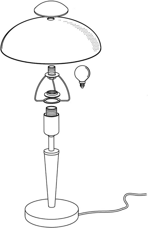 EGLO Tischleuchte SOLO 1, Dimmfunktion, ohne Leuchtmittel, Tischleuchte, H35 x Ø26 cm, 1X40W exkl. – Bild 5 von 5