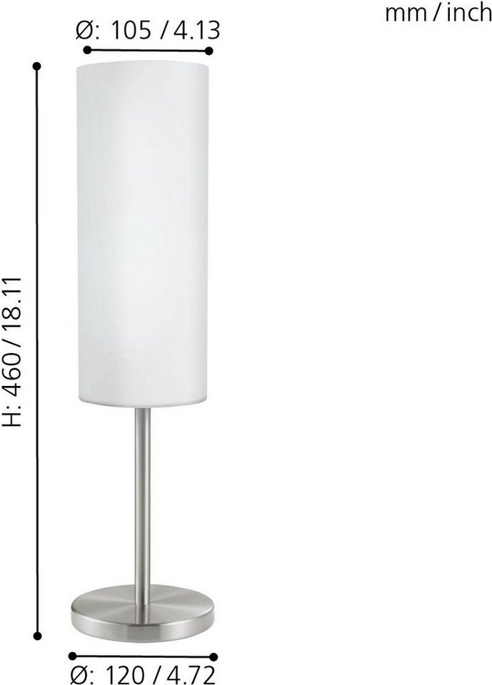 EGLO Tischleuchte TROY 3 Tischlampe, Stahl und Glas, E27, IP20, Nachttischlampe, Lampe, Ein-/Ausschalter, ohne Leuchtmittel, Leuchtmittel wechselbar, Tischleuch – Bild 2 von 5