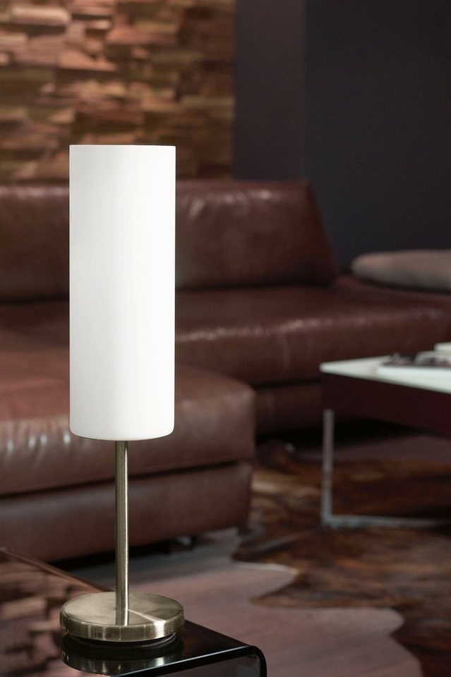 EGLO Tischleuchte TROY 3 Tischlampe, Stahl und Glas, E27, IP20, Nachttischlampe, Lampe, Ein-/Ausschalter, ohne Leuchtmittel, Leuchtmittel wechselbar, Tischleuch – Bild 4 von 5