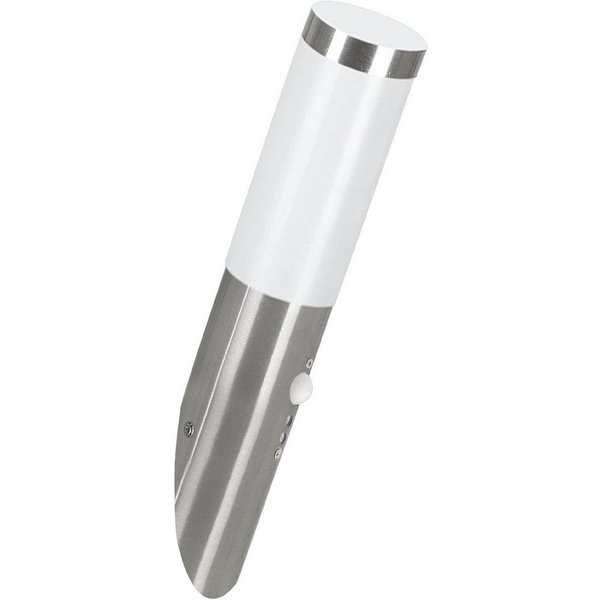 EGLO Wandleuchte Helsinki Wandlampe, Edelstahl, Außenlampe, Edelstahl, E27, IP44, Lampe, Bewegungsmelder, ohne Leuchtmittel, Wand-/Deckenleuchte - H42,5 x Ø7,5 