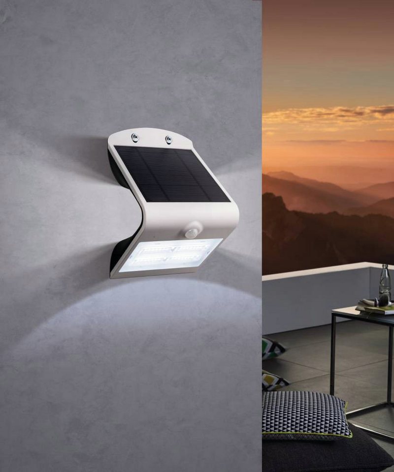 EGLO Wandleuchte LAMOZZO, Bewegungsmelder, LED fest integriert, warmweiß - kaltweiß, Außenlampe, Bewegungsmelder, Solar, Tag & Nacht Sensor, Akku, IP54 – Bild 2 von 5