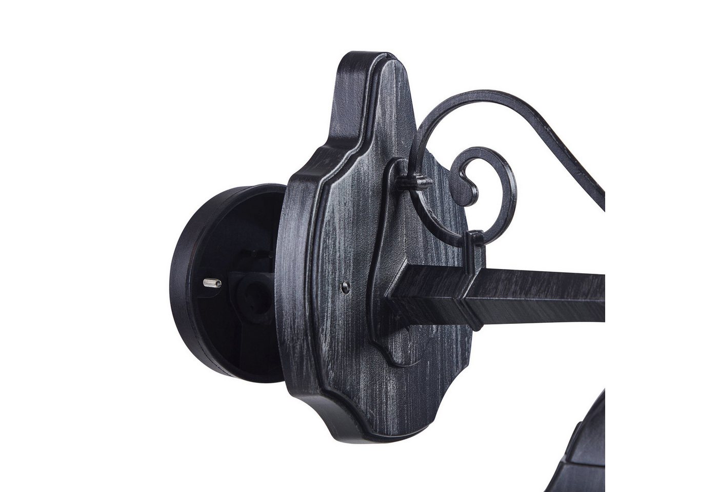 EGLO Wandleuchte Navedo Außen-Wandlampe, Wandlampe aus Aluguss und Glas, E27, IP44, ohne Leuchtmittel, Wand-/Deckenleuchte - L20 x H47,5 x AL28,5 cm - schwarz,  – Bild 5 von 5