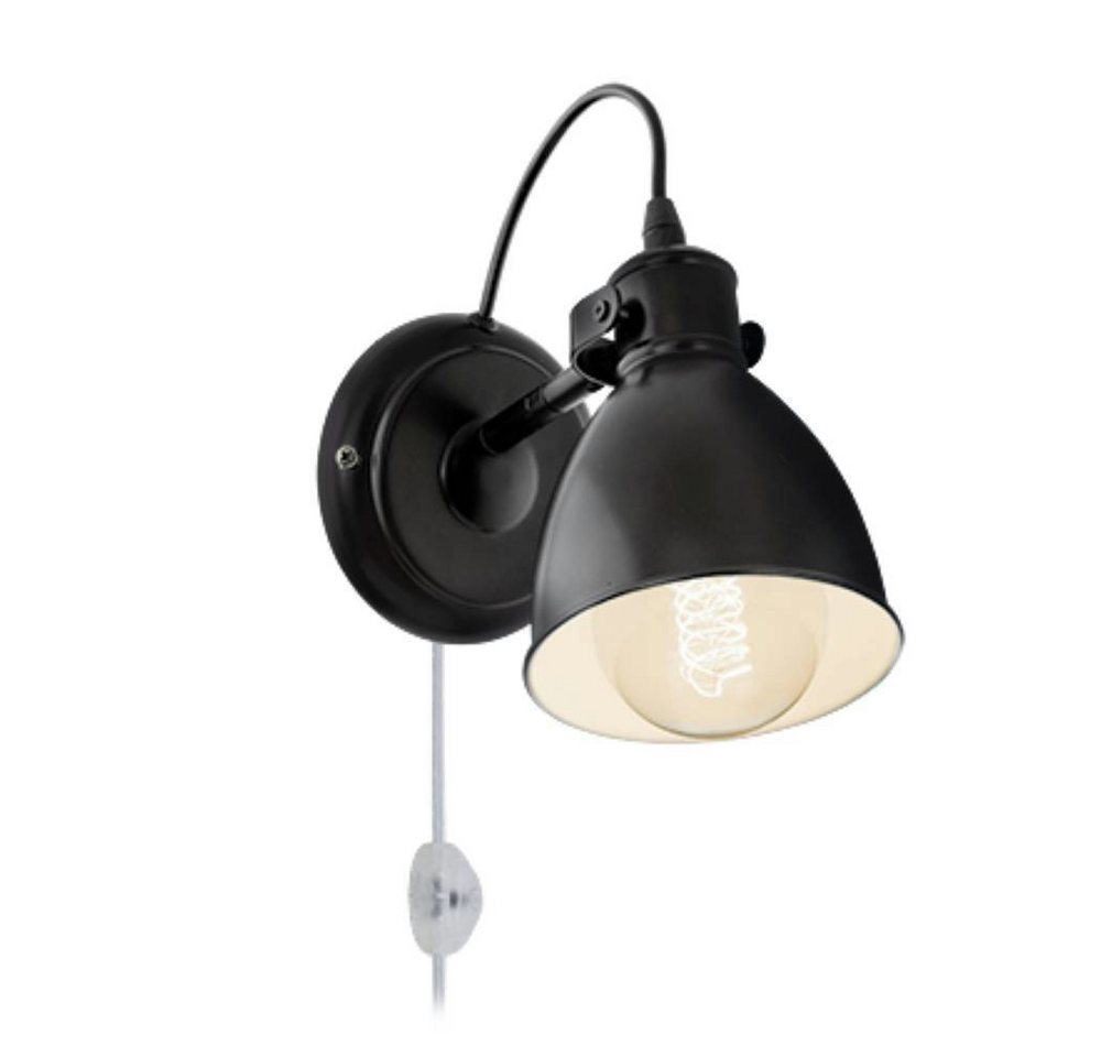 EGLO Wandleuchte PRIDDY Wandlampe, Stahl, schwarz, E27, Industrial, ohne Leuchtmittel, Wohnzimmerlampe, Esszimmerlampe, 1 flammig, Retro, Vintage, 21,5x20cm – Bild 3 von 5