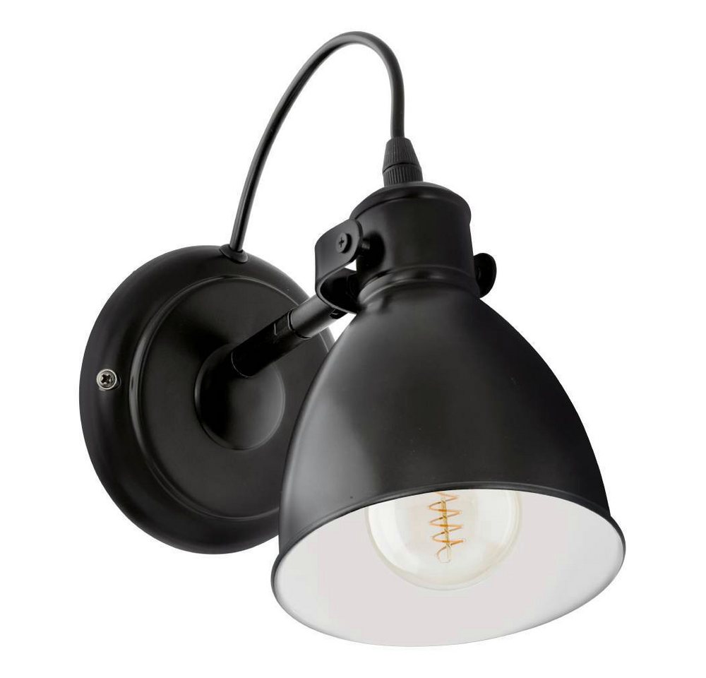 EGLO Wandleuchte PRIDDY Wandlampe, Stahl, schwarz, E27, Industrial, ohne Leuchtmittel, Wohnzimmerlampe, Esszimmerlampe, 1 flammig, Retro, Vintage, 21,5x20cm – Bild 4 von 5