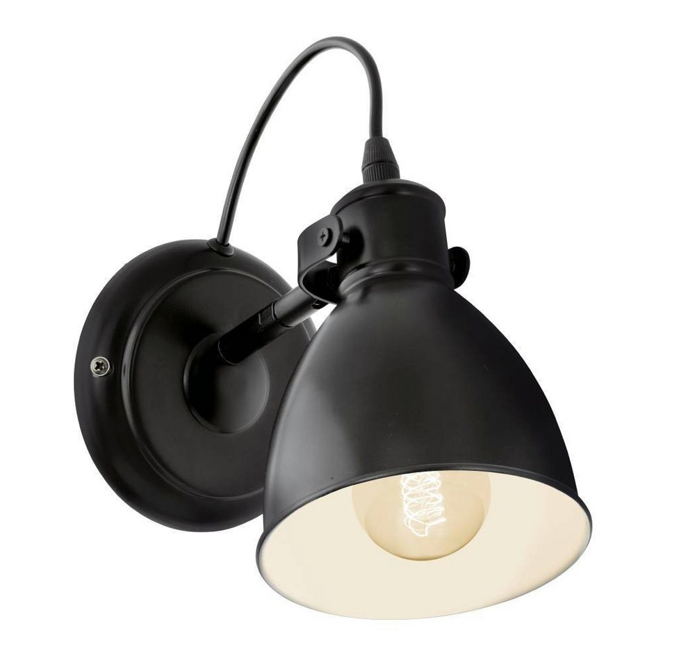 EGLO Wandleuchte PRIDDY Wandlampe, Stahl, schwarz, E27, Industrial, ohne Leuchtmittel, Wohnzimmerlampe, Esszimmerlampe, 1 flammig, Retro, Vintage, 21,5x20cm – Bild 5 von 5