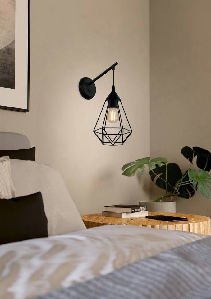 EGLO Wandleuchte TARBES, ohne Leuchtmittel, Wandleuchte, Wandbeleuchtung Wohnzimmerlampe, Flurlampe, E27 Fassung – Bild 2 von 2