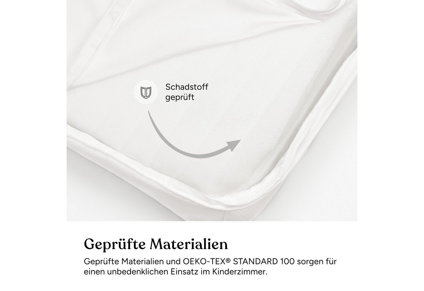 Babymatratze Pur, Babymatratze für Babybett, Baby Matratze, Ehrenkind, 8 cm hoch, (gratis Versand, Härtegrad (Weich - Mittelweich), Belastbarkeit: 30 kg – Bild 5 von 5