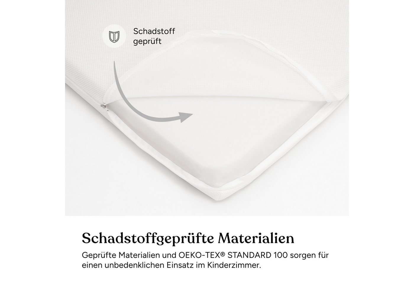 Babymatratze Pur, Babymatratze für Babybett, Baby Matratze, Ehrenkind, 8 cm hoch, (gratis Versand, Härtegrad (Weich - Mittelweich), Belastbarkeit: 30 kg – Bild 5 von 5