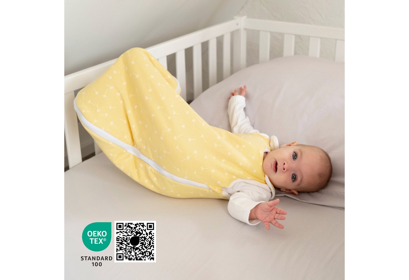 Ehrenkind Babyschlafsack Sommer, Rund, Bio-Baumwolle (Standard by OEKO-TEX, 100% Bio-Baumwolle, Sommerschlafsack, 1.0 TOG), Schlafsack Baby, Baby Schlafsack – Bild 2 von 5