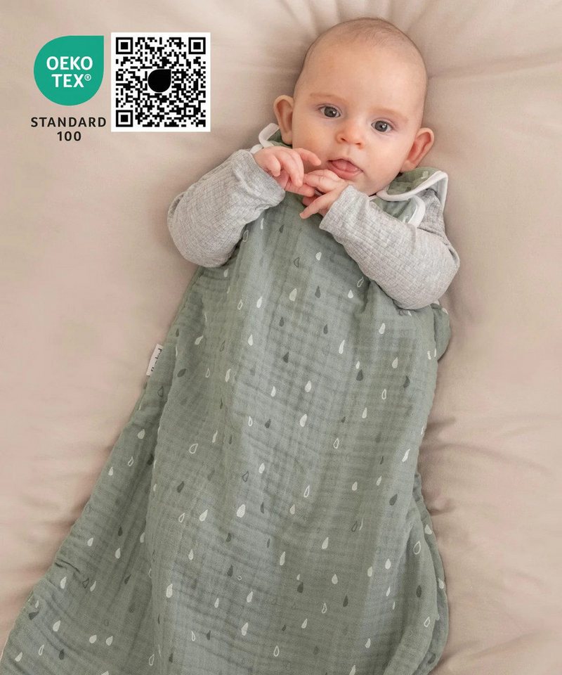 Ehrenkind Babyschlafsack Sommer, Rund aus Musselin (Standard by OEKO-TEX, 100% Bio-Baumwolle, Musselin Schlafsack, 1.0 TOG), Baby Schlafsack, Schlafsack Baby – Bild 2 von 5