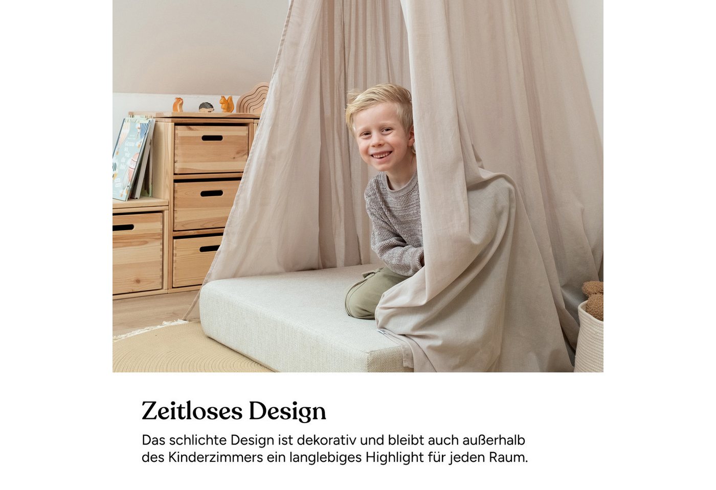 Ehrenkind Betthimmel Baldachin mit Ring, Betthimmel Kinderzimmer aus 100% Bio-Baumwolle (Wohlfühl-Dekoration für das Kinderzimmer), Als Betthimmel Hausbett oder – Bild 4 von 5
