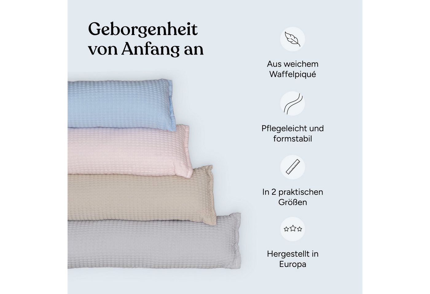 Ehrenkind Nestchenschlange Bettschlange aus 100% Bio-Baumwolle, Schutz und Geborgenheit, (Kuschelschlange, Bettumrandung Babybett), Bettschlange Baby – Bild 3 von 5