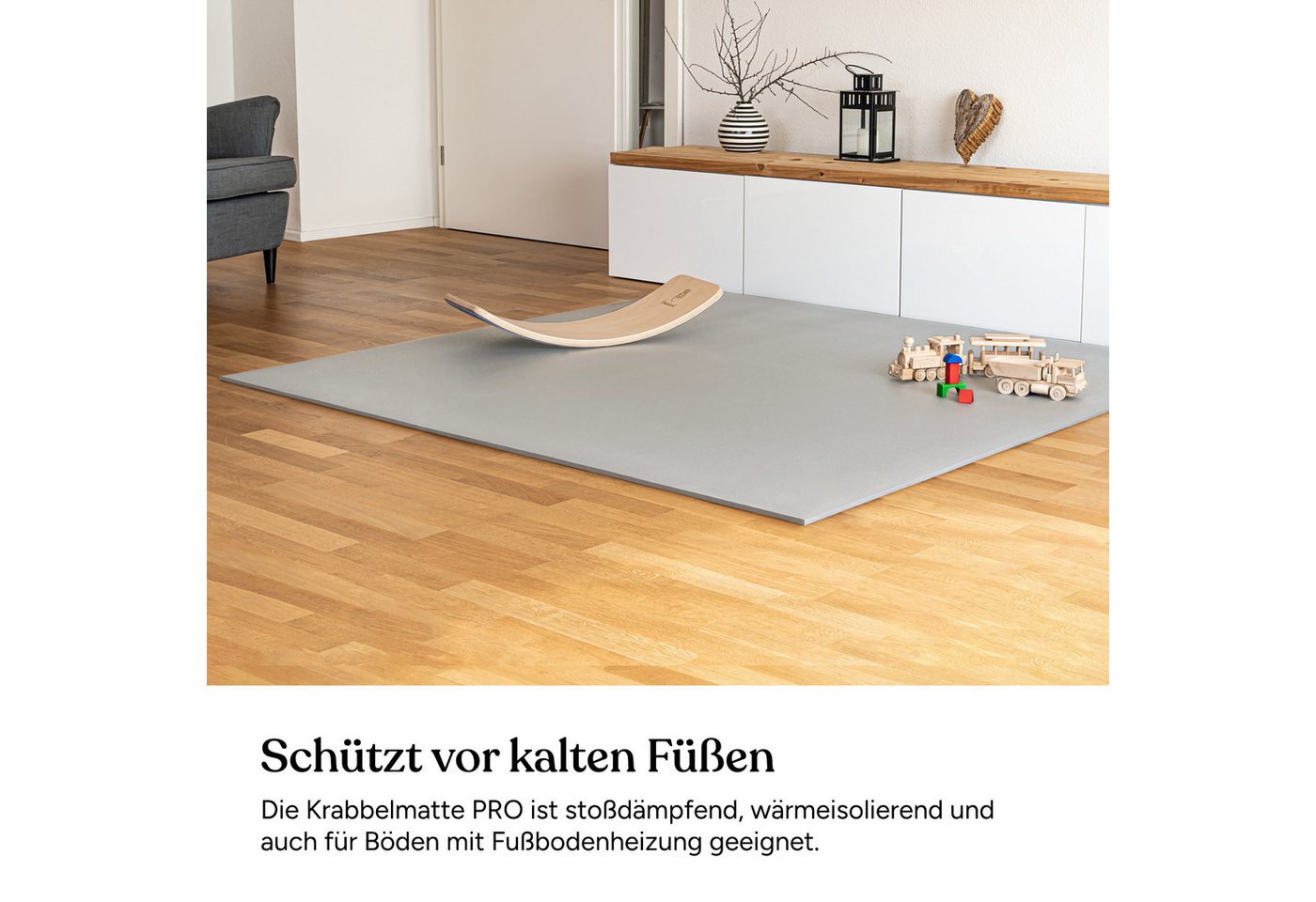 Ehrenkind Spielmatte Krabbelmatte Pro, rutschfeste Babymatte, Spielmatte (Exzellenter Schutz beim Spielen & Toben, Warm, isolierend & weich, 180x120 cm), Extra  – Bild 4 von 5
