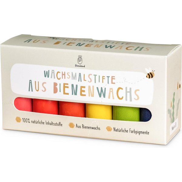Ehrenkind Wachsmalstift aus Bienenwachs, 100% natürlich Buntstifte, (12-tlg), Malstifte ab 1 Jahr