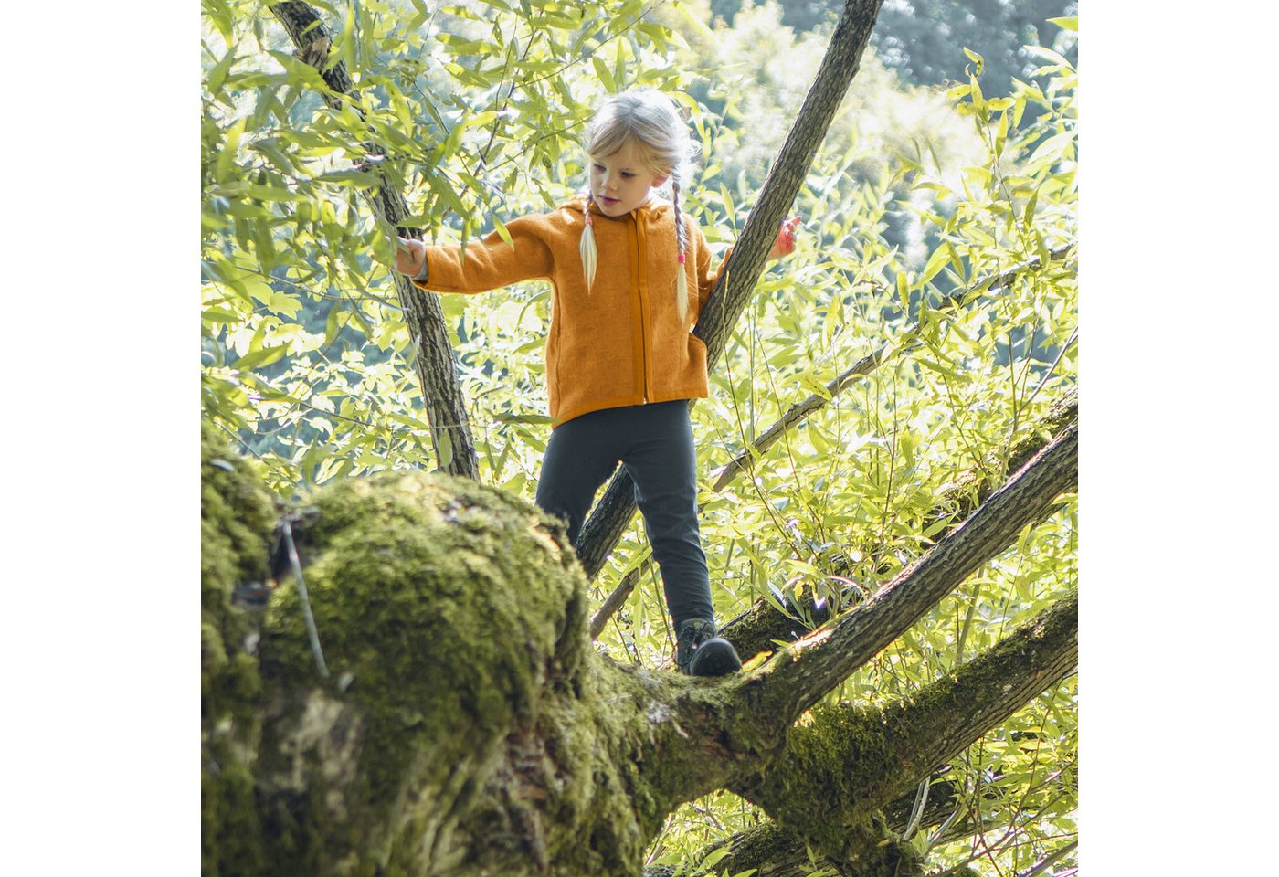 Ehrenkind Walkjacke, Jacke für Kinder aus Merino Schurwolle mit Reißverschluss (aus hochwertiger Walkwolle, atmungsaktiv und temperaturausgleichend) Jacke für J – Bild 2 von 5