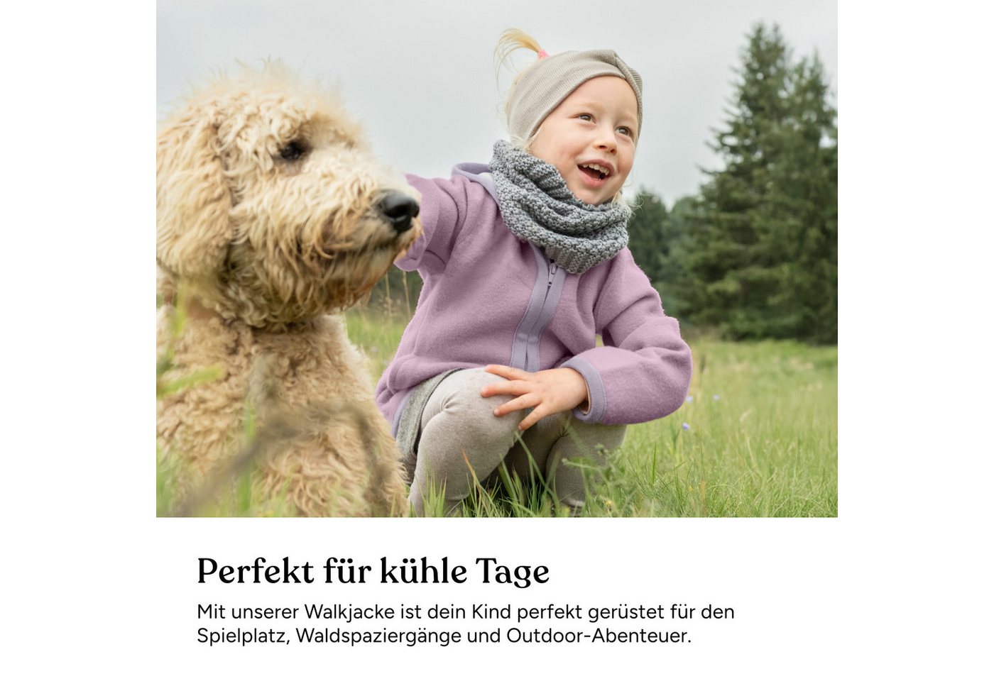 Ehrenkind Walkjacke, Jacke für Kinder aus Merino Schurwolle mit Reißverschluss (aus hochwertiger Walkwolle, atmungsaktiv und temperaturausgleichend) Jacke für J – Bild 4 von 5