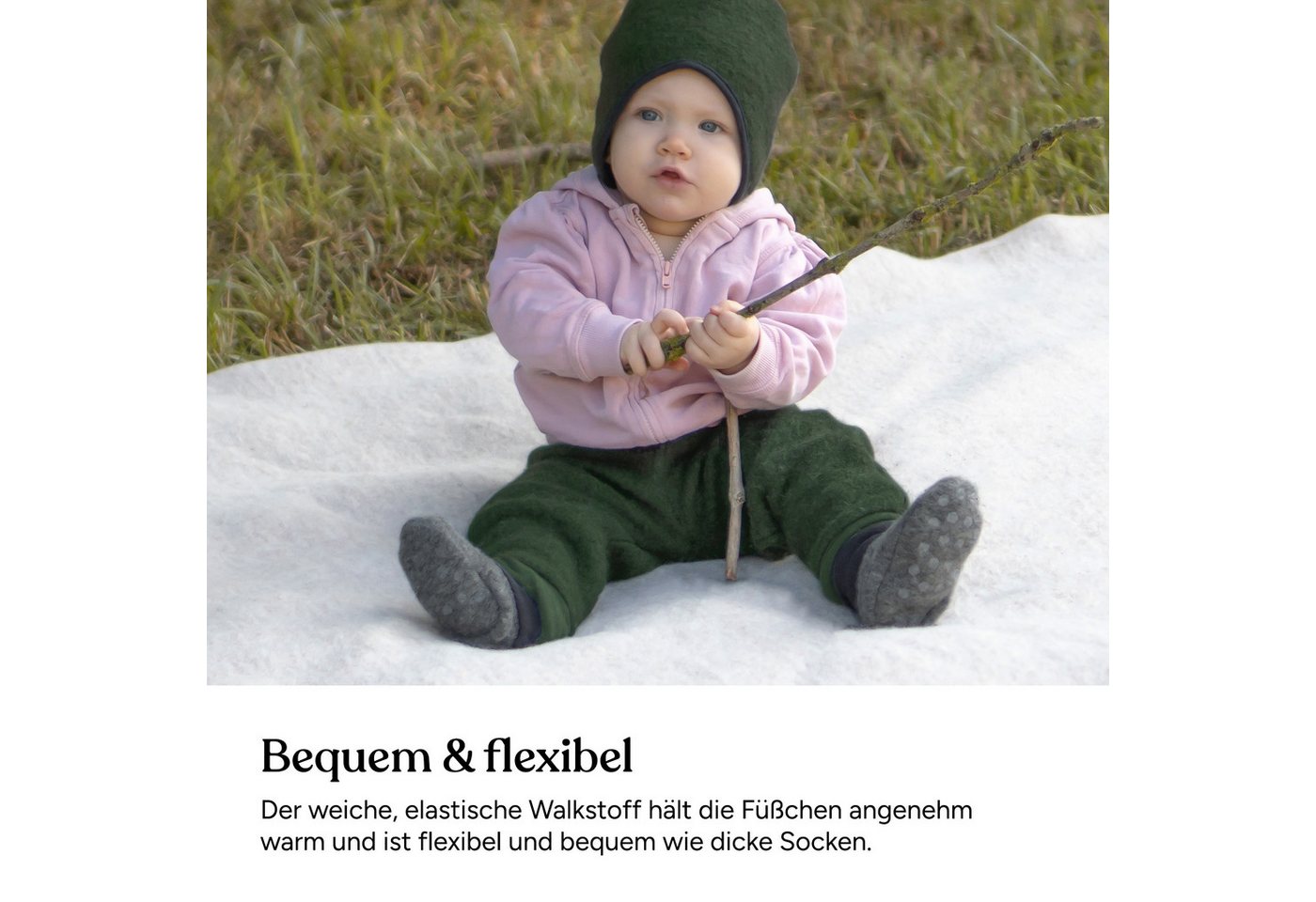 Ehrenkind Walkschuhe, Bio-Wolle & Bio-Baumwolle Krabbelschuh – Bild 4 von 5