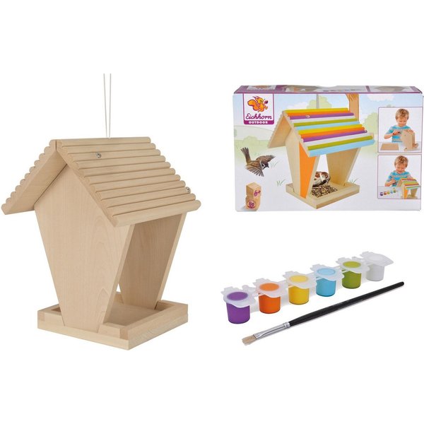 Eichhorn Kreativset Outdoor Futterhaus, (Set), Zum Zusammenbauen und Bemalen, Made in Europe