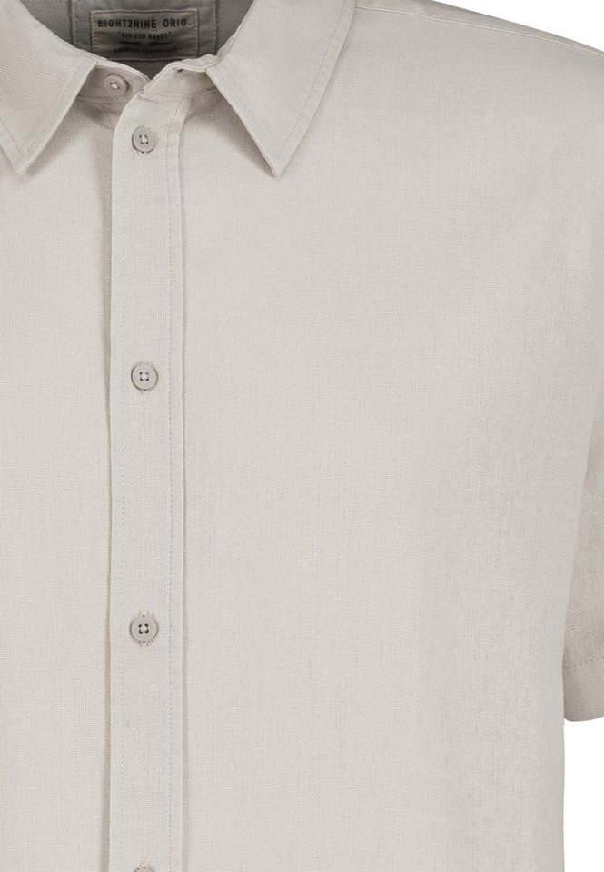 Eight2Nine Kurzarmhemd Modernes Design Kentkragen Regular Fit für Herren Lyocell nachhaltig Normal Fit Knopfleiste Einfarbig Kent – Bild 3 von 5