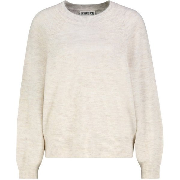 Eight2Nine Strickpullover Raglanschnitt Gerippte Abschlüsse für Damen (1-tlg) Recyceltes Material, Nachhaltig, Feine Strickoberfläche