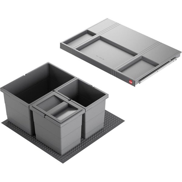 Hailo Einbaumülleimer Hailo Abfallsammler 3301621 Allegro 270 Einsatz 2x 6.5+14 L Dunkelgrau