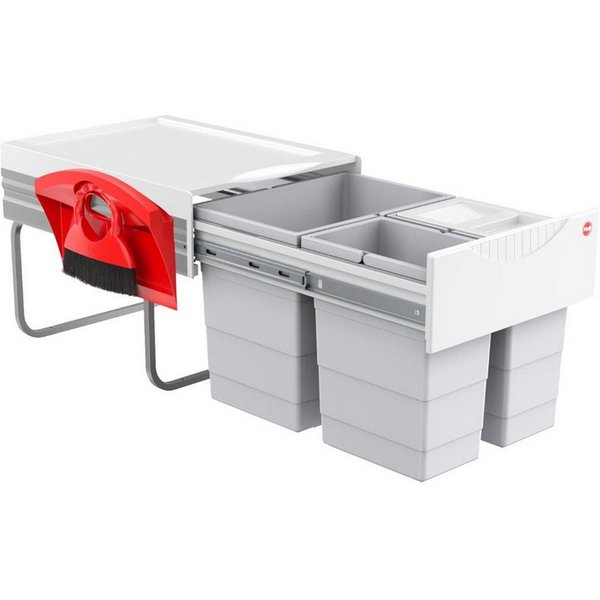 Hailo Einbaumülleimer Hailo Abfallsammler 3642231 Mülleimer Raumspar-Tandem-H 2x 10 + 20 Ltr