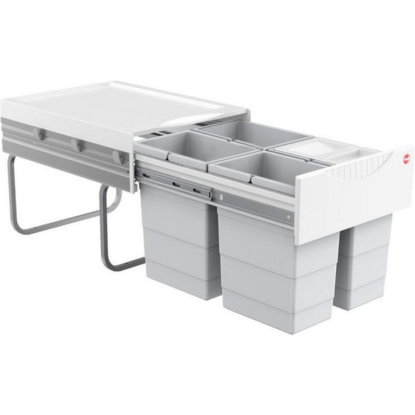 Hailo Einbaumülleimer Hailo Abfallsammler 3643141 TR Swing Raumspar-Tandem 4x 8,5 Liter