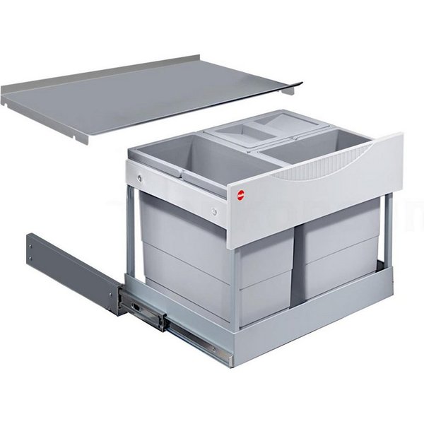 Hailo Einbaumülleimer Hailo Abfallsammler 3644831 Raumspar-Tandem-S-plus 2x 8,5 + 12 Liter
