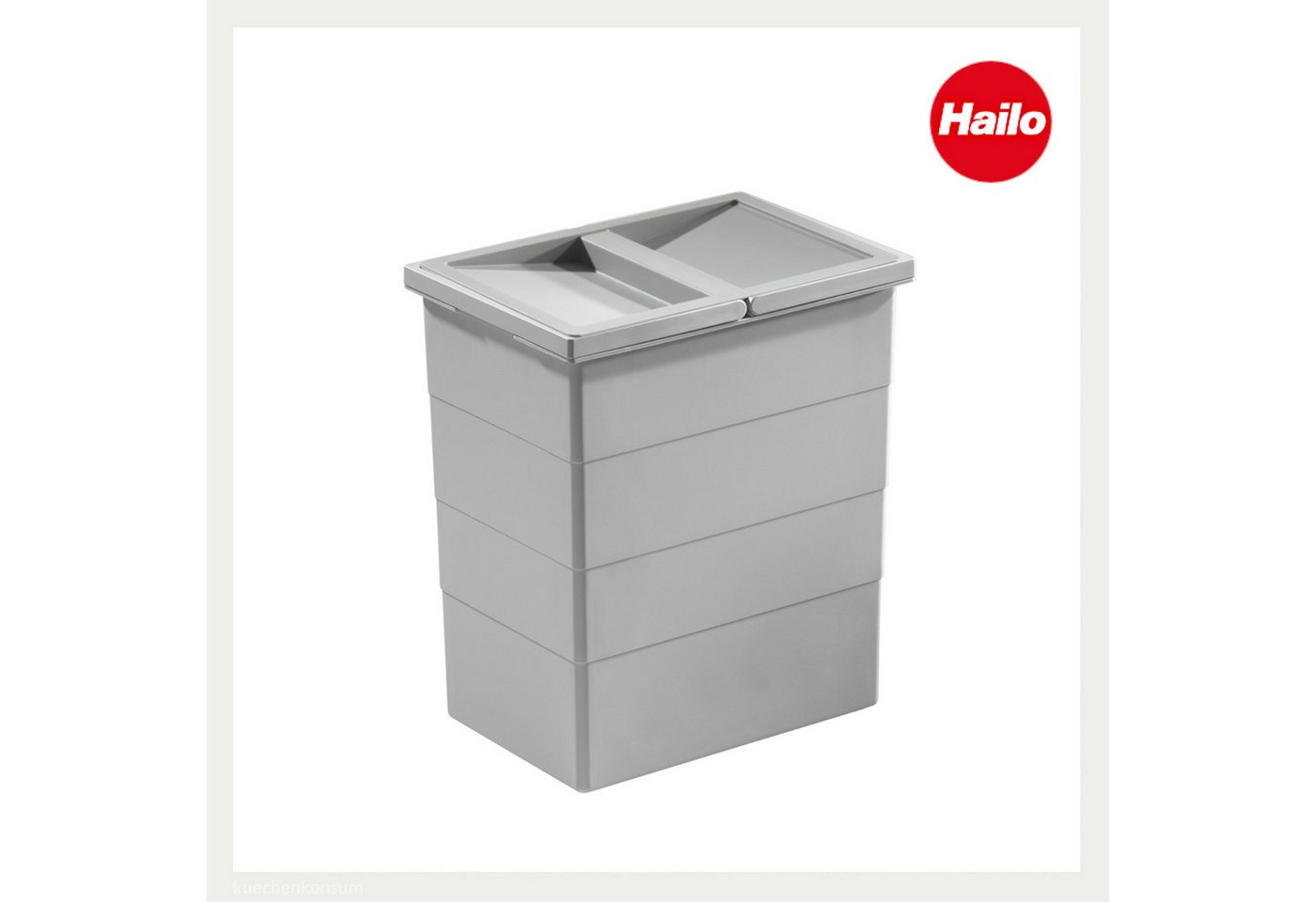 Hailo Einbaumülleimer Hailo Inneneimer 1076119 mit Deckel 20 L 320x226x350 mm 2 Henkel – Bild 2 von 3