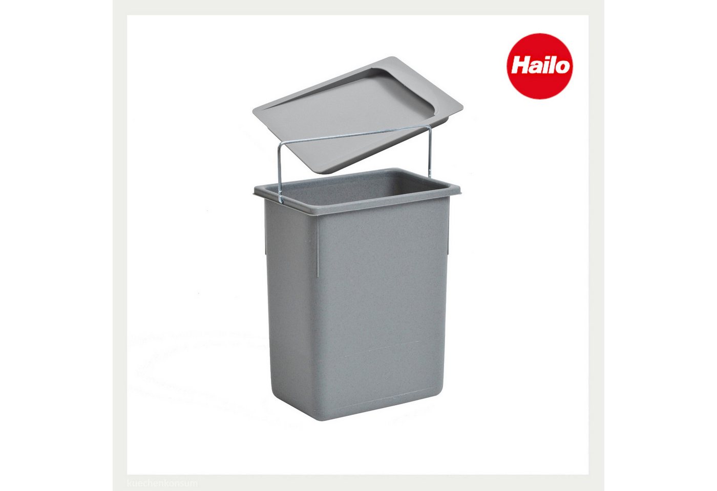 Hailo Einbaumülleimer Hailo Inneneimer 1094089 mit Deckel 8,5 L 226x150x287 mm mit Henkel – Bild 2 von 5