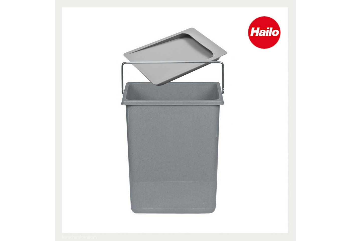 Hailo Einbaumülleimer Hailo Inneneimer 1094089 mit Deckel 8,5 L 226x150x287 mm mit Henkel – Bild 5 von 5