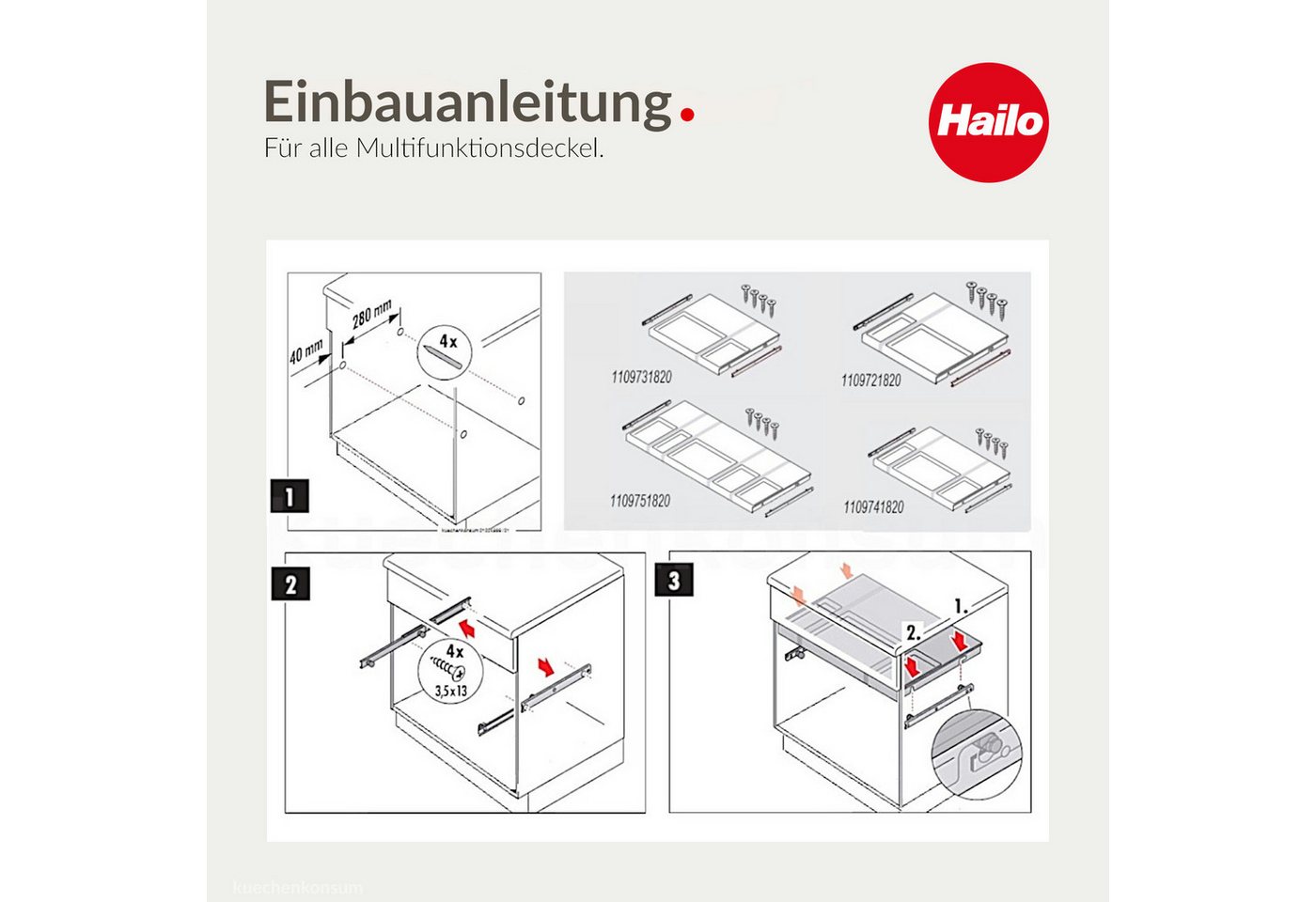 Hailo Einbaumülleimer Hailo Multideckel 1109739 Tablarboden 500 mit Unterteilung, Hailo Multideckel 1109739 Tablarboden 500 mit Unterteilung – Bild 5 von 5