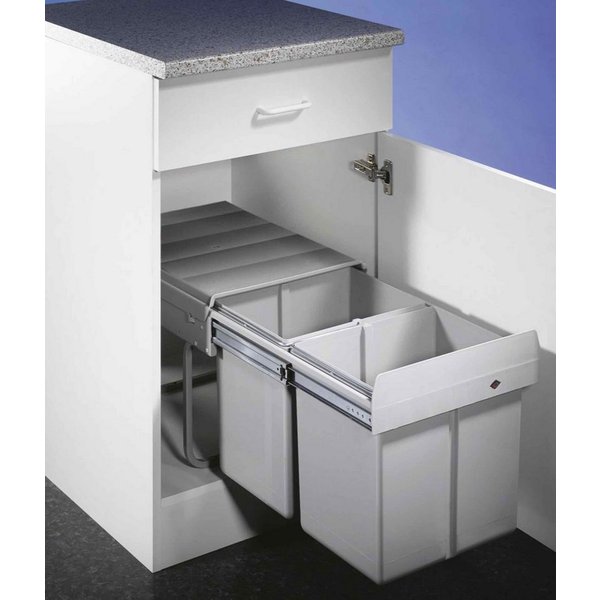 WESCO Einbaumülleimer WESCO Double-Master 40 DT alu grau, 2 x 16 Liter