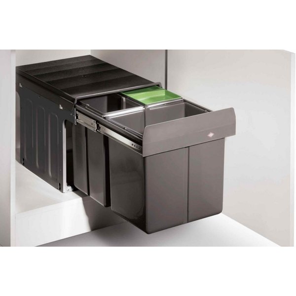 WESCO Einbaumülleimer WESCO® Profiline Trio-Master® 345 S/400-3, mit Biodeckel, anthrazit