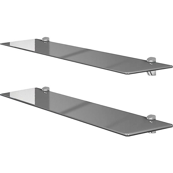 einfachgutemoebel Waschtisch-Set SET Glasregal aus Sicherheitsglas grau 80cm / 2 Stück, (Glasregal, 1-St., Glasregal)