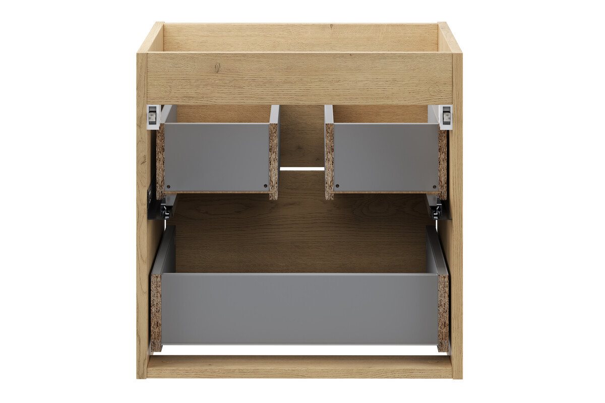 einfachgutemoebel Waschtisch-Set Waschplatz VANDA CREMONA 50cm Schubfach, ohne Oberplatte, cream oak, (Badmöbel Set, 1-St., Waschtisch Unterschrank) – Bild 4 von 5