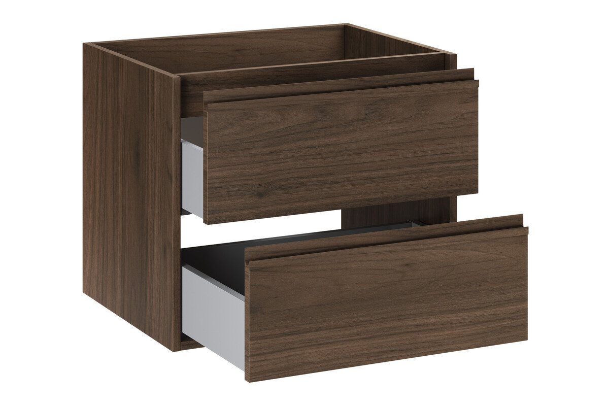 einfachgutemoebel Waschtisch-Set Waschplatz VANDA VILLA 60cm Schubfach, ohne Oberplatte, walnuss, (Badmöbel Set, 1-St., Waschtisch Unterschrank) – Bild 3 von 5
