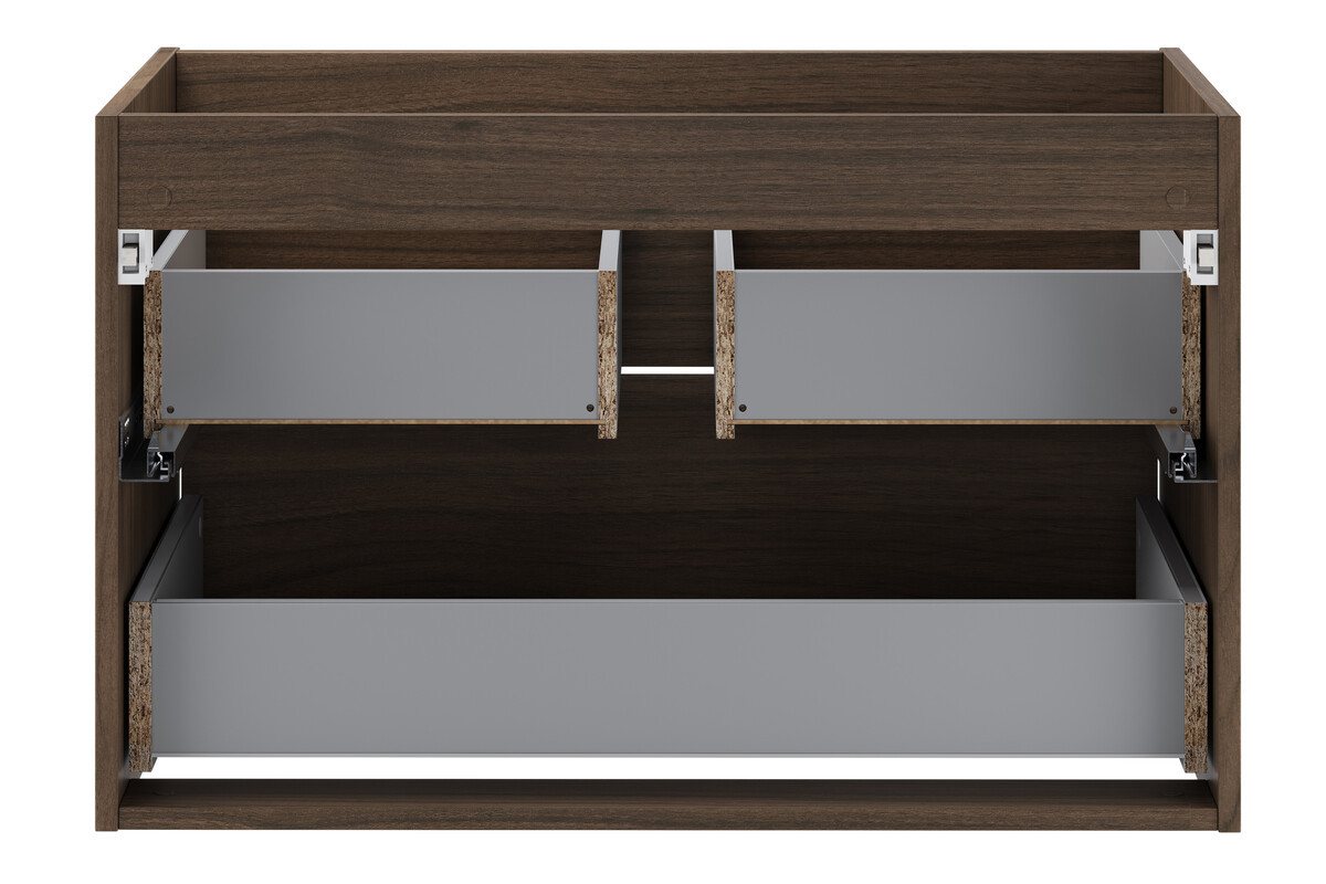 einfachgutemoebel Waschtisch-Set Waschplatz VANDA VILLA 80cm Schubfach, ohne Oberplatte, walnuss, (Badmöbel Set, 1-St., Waschtisch Unterschrank) – Bild 4 von 5